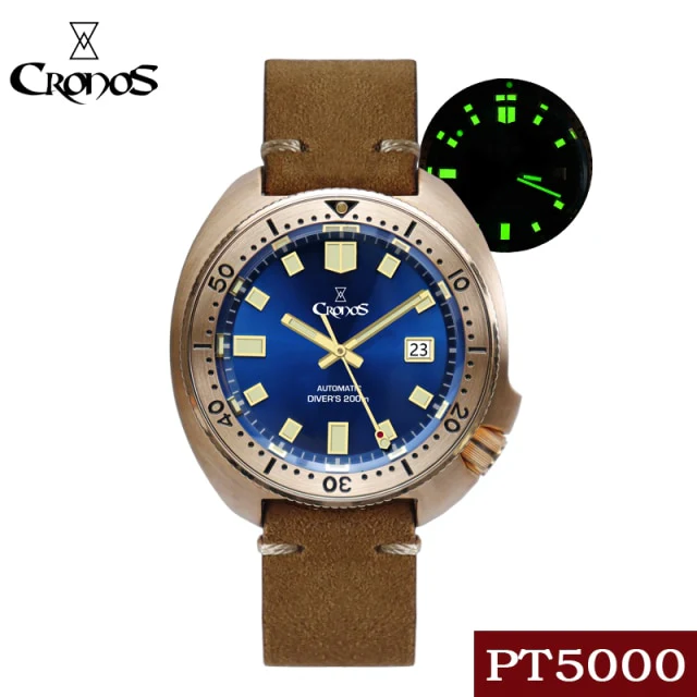 Cronos Turtle Men Bronze Automatic PT5000 and SW200  Crystal Watch L6006 - Image 16