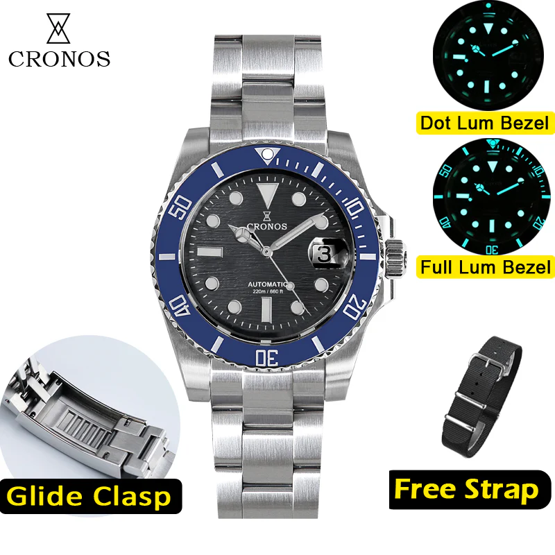 Cronos Sub Diver Luxury Dive Watch L6005 PT5000 movement with Calendar - Image 6