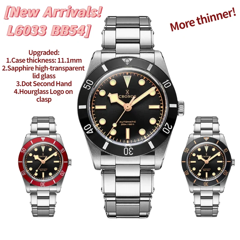 ★EU-Pre-Owned★Cronos 37mm BB54 Vintage Diver Automatic Watches L6033-lid sapphire glass - Image 6