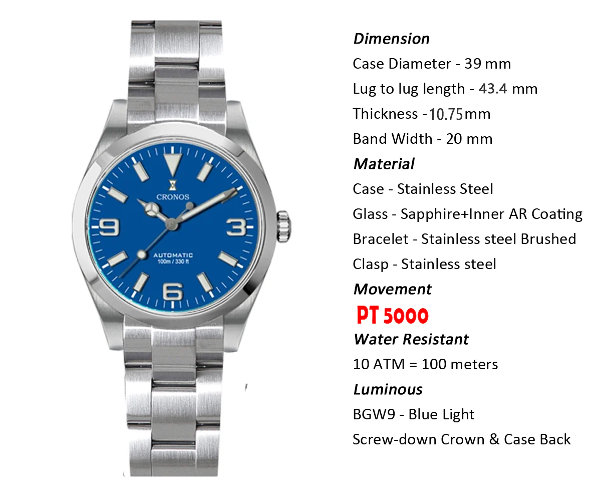 ★EU warehouse★Cronos 39mm Explore PT5000 Dive Watch L6031 - Image 25