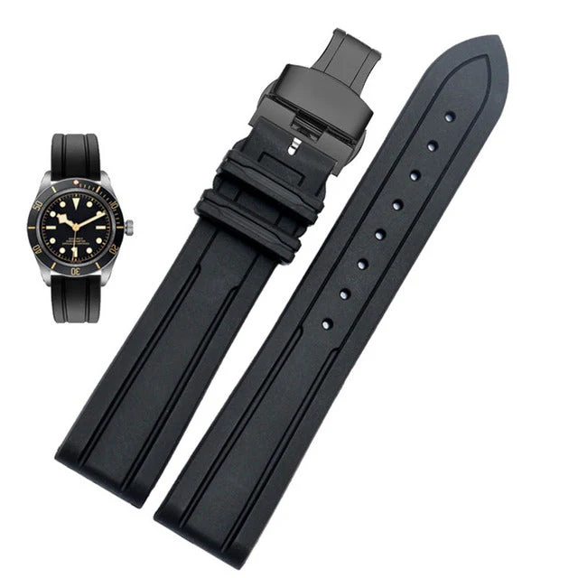 FKM Rubber Waffle Watch Strap - Image 10
