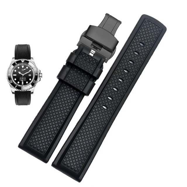 FKM Rubber Waffle Watch Strap - Image 18