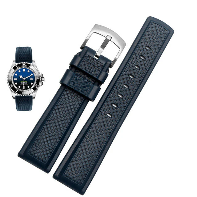 FKM Rubber Waffle Watch Strap - Image 19