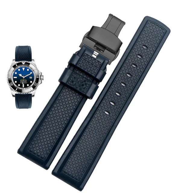 FKM Rubber Waffle Watch Strap - Image 21