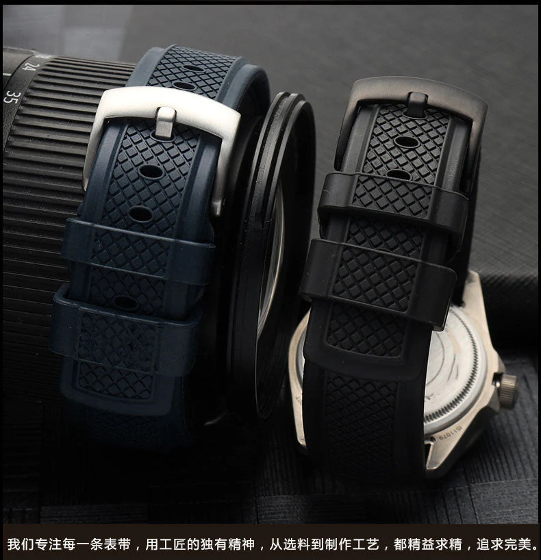 FKM Rubber Waffle Watch Strap - Image 3