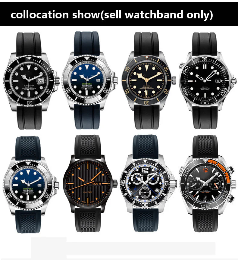 FKM Rubber Waffle Watch Strap - Image 4