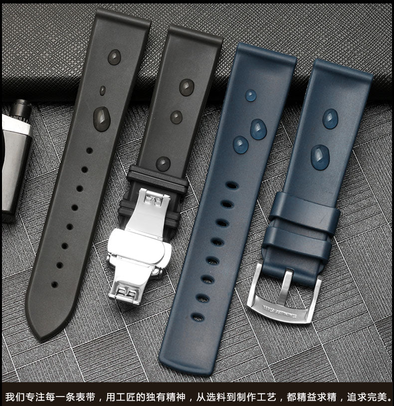 FKM Rubber Waffle Watch Strap - Image 5