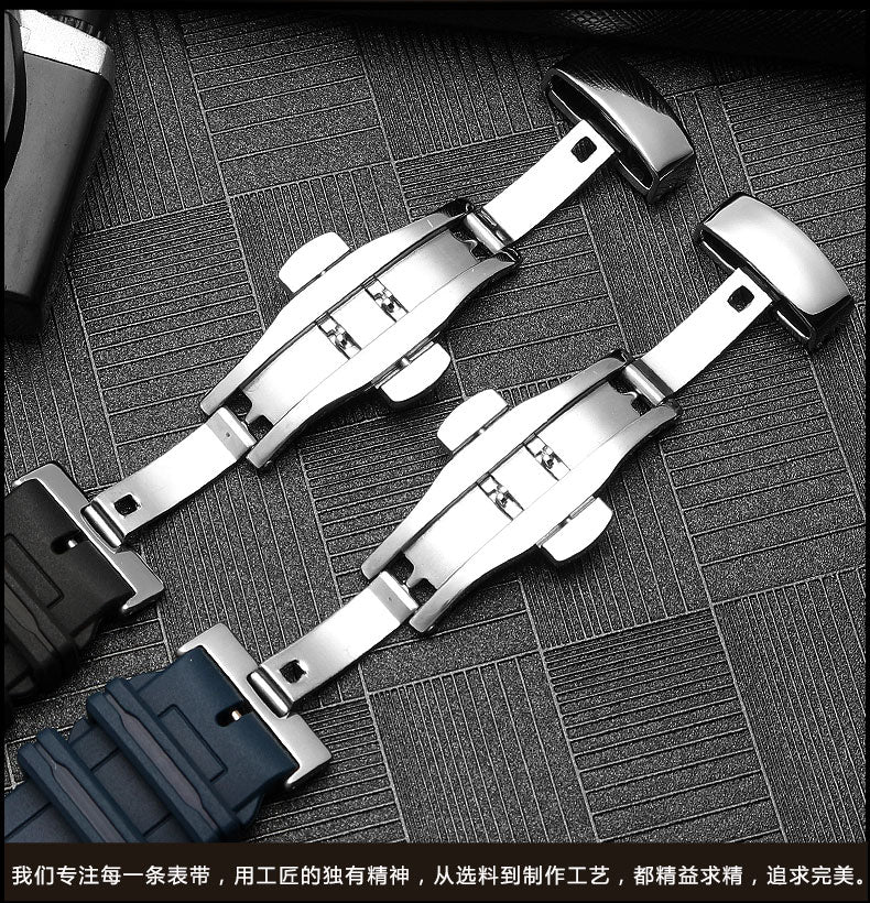 FKM Rubber Waffle Watch Strap - Image 6