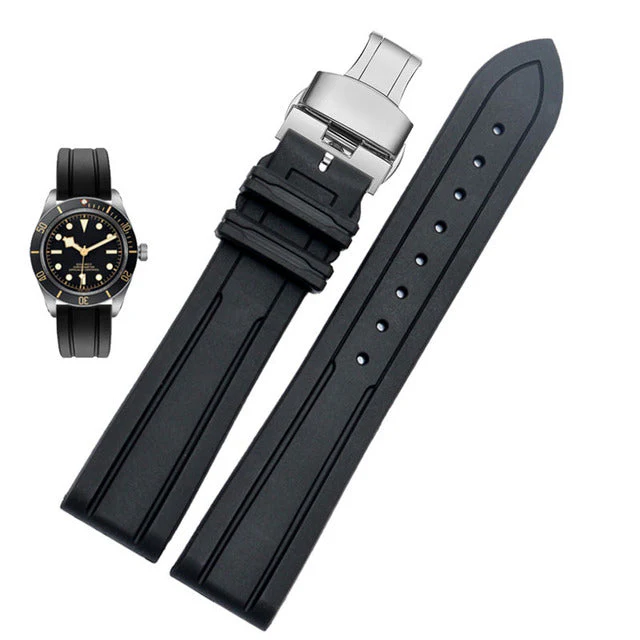 FKM Rubber Waffle Watch Strap - Image 9