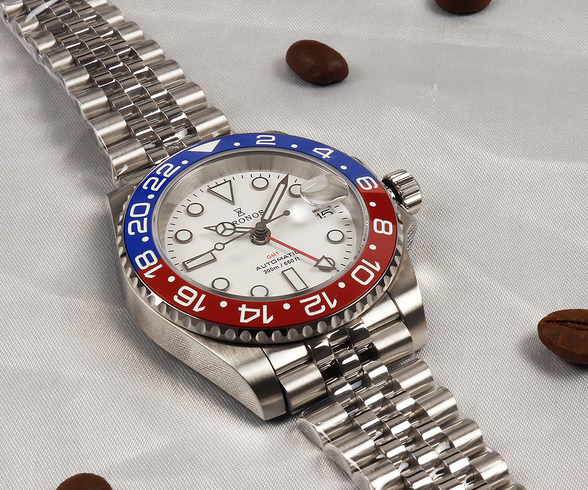 Cronos NH34 GMT Automatic Men Watch L6020M-White dial - Image 26