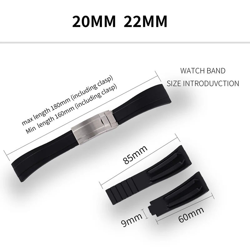 ★New Arrivals★Cut-to-Size TPU Rubber Watch Strap - Image 24