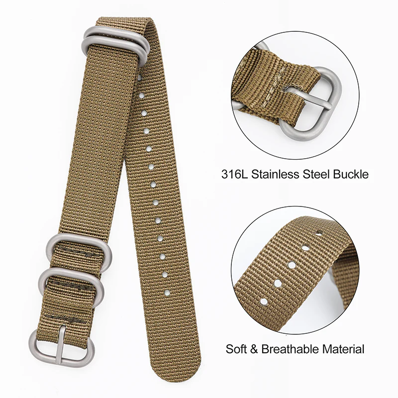 Thick Premium Woven Nylon Military Watch Strap Band - Image 12
