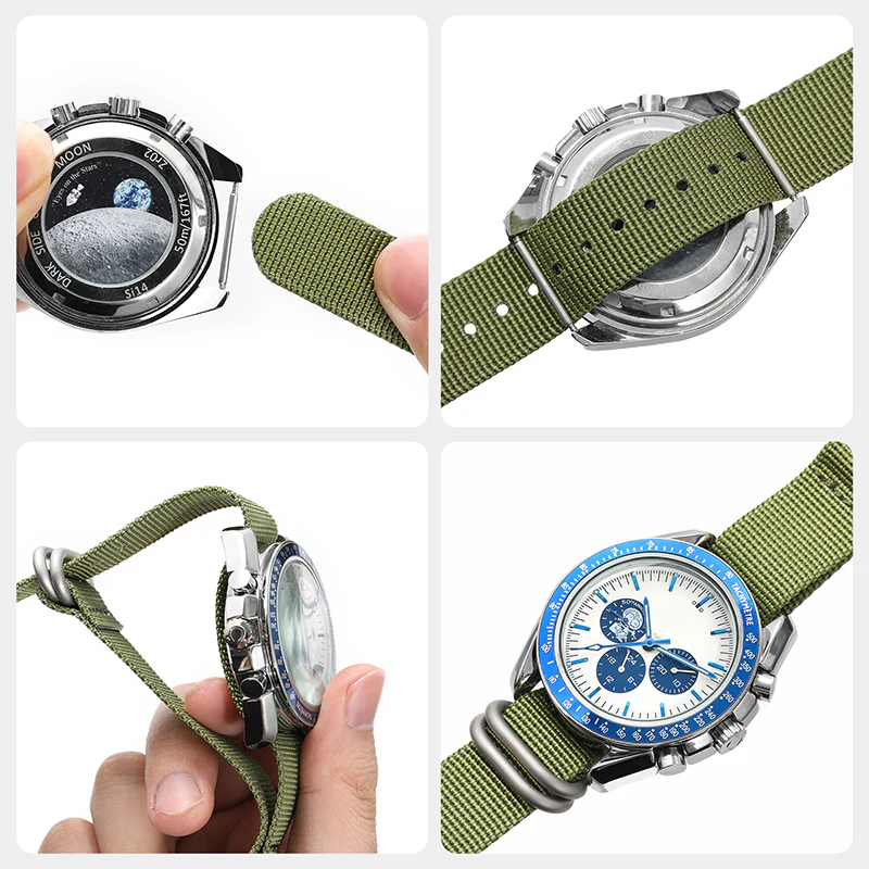 Thick Premium Woven Nylon Military Watch Strap Band - Image 18