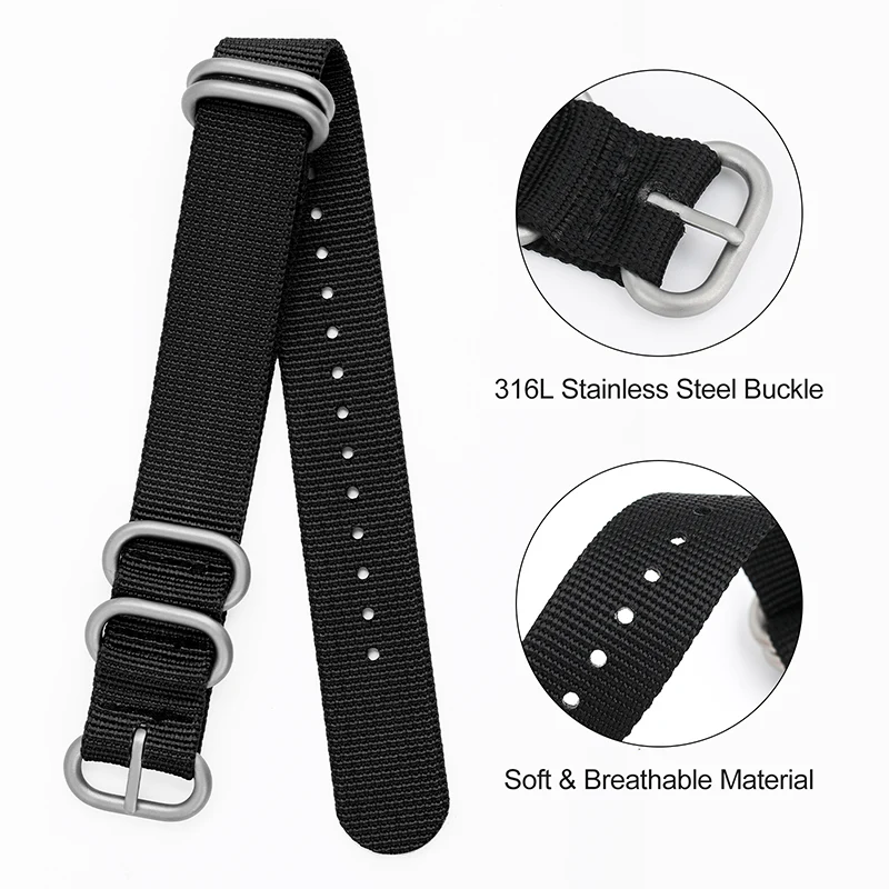 Thick Premium Woven Nylon Military Watch Strap Band - Image 5