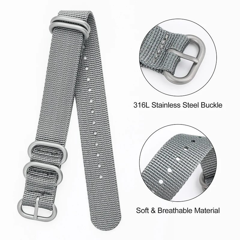 Thick Premium Woven Nylon Military Watch Strap Band - Image 9