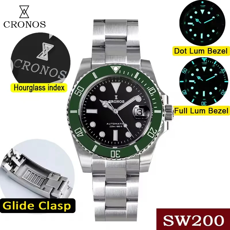 Cronos Sub Diver Luxury Dive Watch SW200 Movement L6005 - Image 3