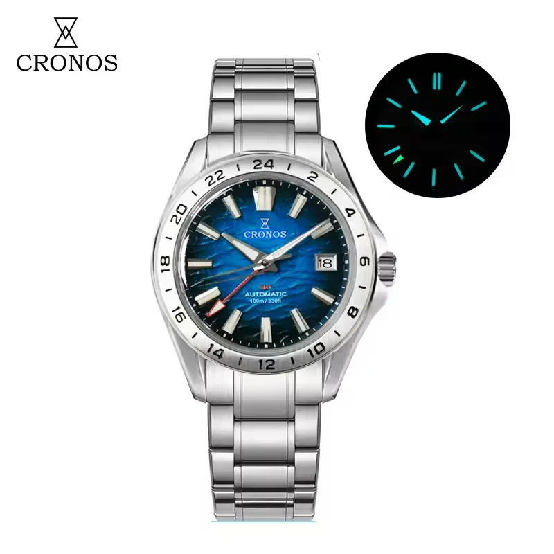 ★★US Warehouse★★Cronos 39mm GMT NH34 Mechanical Men Watch L6029 V2 - Image 4