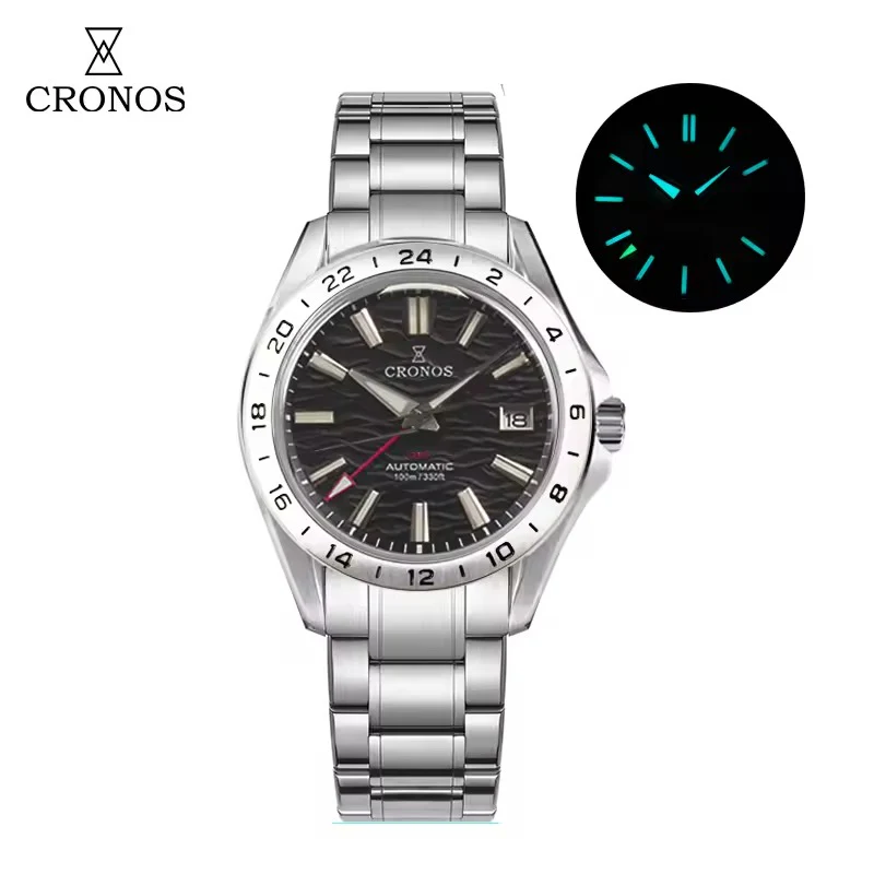 ★★US Warehouse★★Cronos 39mm GMT NH34 Mechanical Men Watch L6029 V2 - Image 5