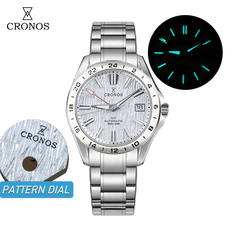 ★★US Warehouse★★Cronos 39mm GMT NH34 Mechanical Men Watch L6029 V2 - Image 7