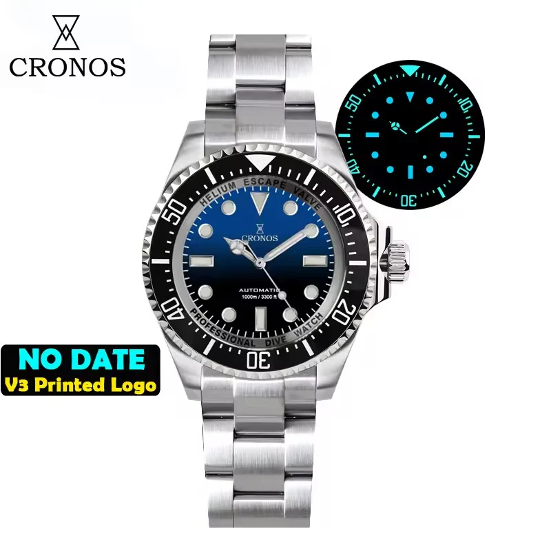 ★★US Warehouse★★Cronos 44mm Sub Diver Watch 2000 Meters Water Miyota 9015 L6039 - Image 3