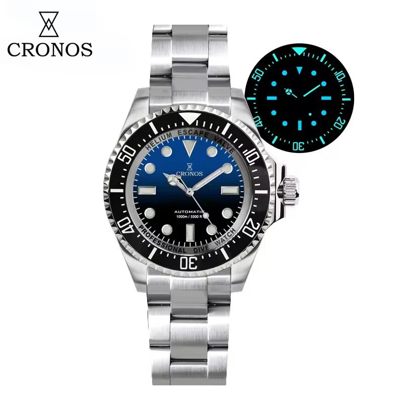 ★★US Warehouse★★Cronos 44mm Sub Diver Watch 2000 Meters Water Miyota 9015 L6039 - Image 7