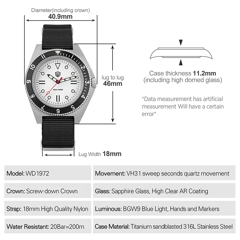 Watchdives WD1972 VH31 Military Dive Watch V2 - Image 5
