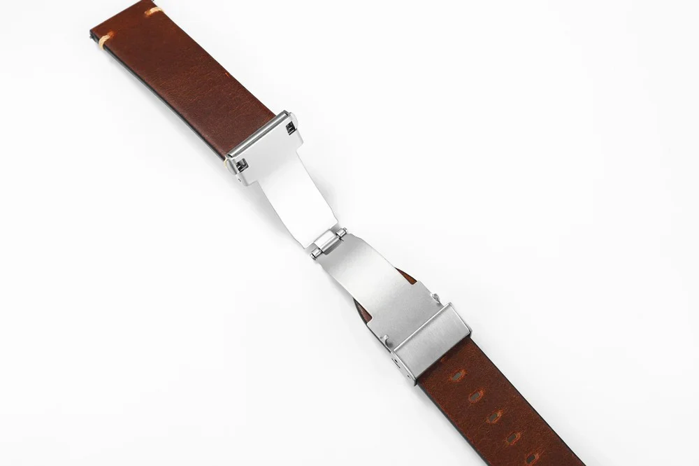 Retro Oil Waxed Leather Watch Strap 20mm 22mm - Image 4